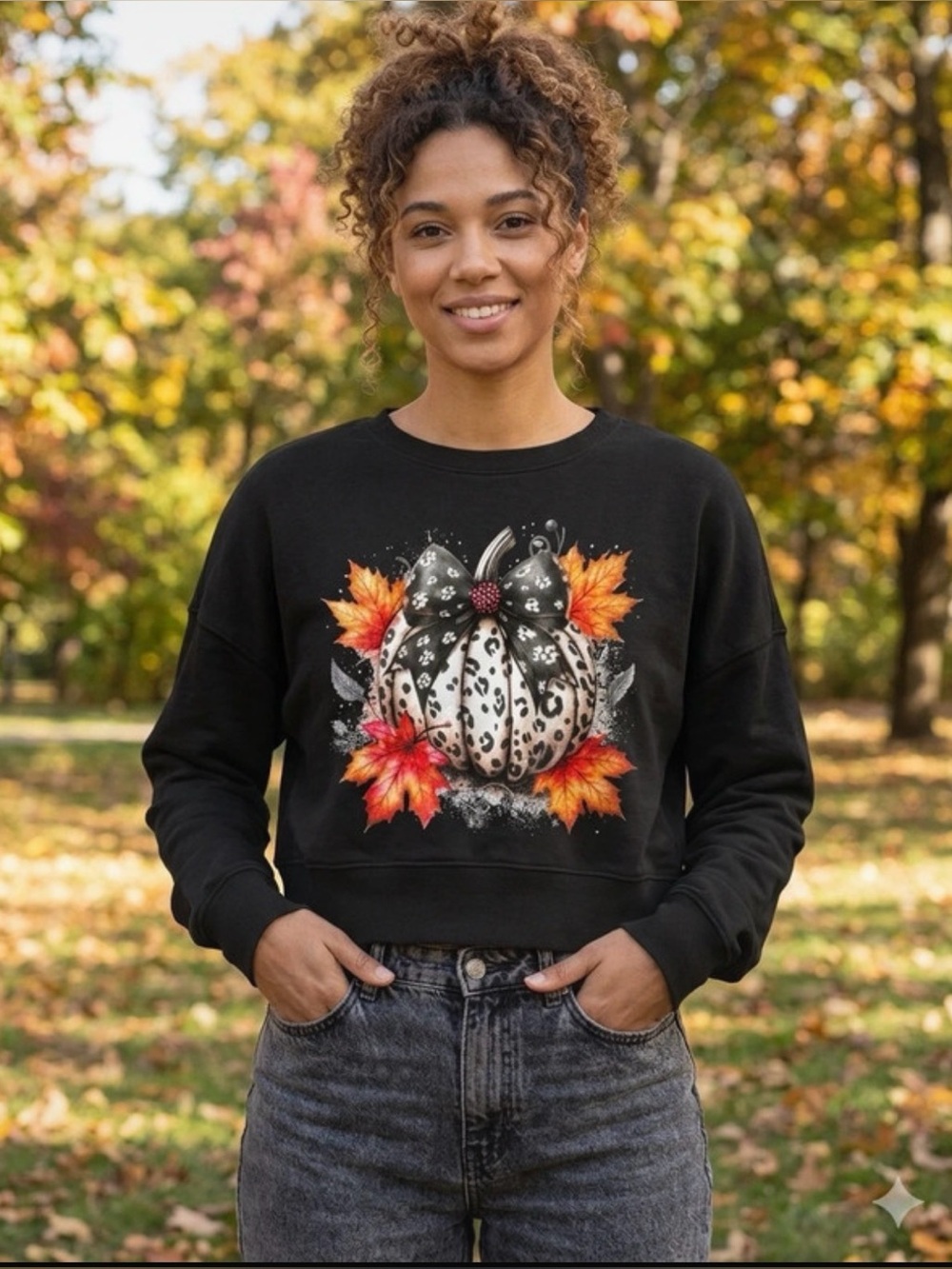 No Boundaries Women’s Black Cropped Crewneck-Size XL